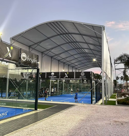 Complete Indoor/Outdoor Padel Court Package with Integrated Roof Structure