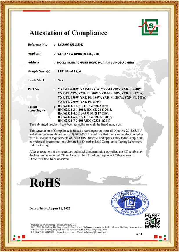ROHS, LED Flood light