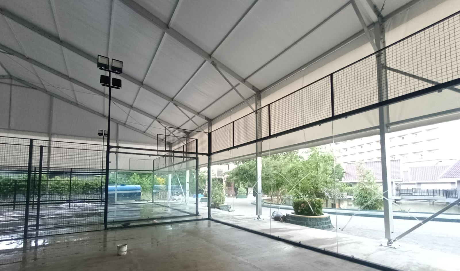 roofed padel court